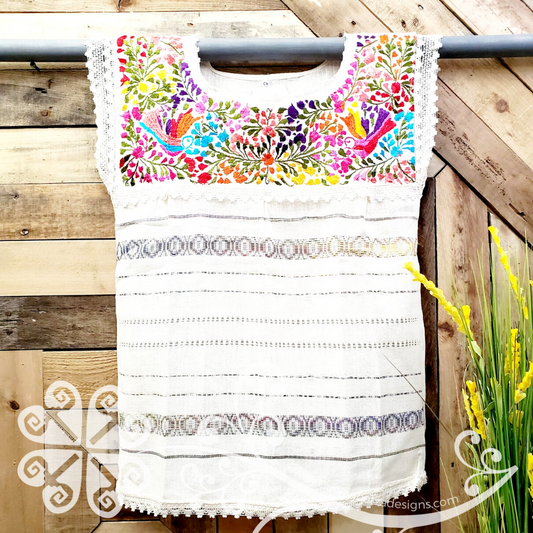 Natural Multicolored Telar Top - Pedal Loom Fina Top
