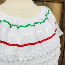 White Mexican Tricolor Campesina Top