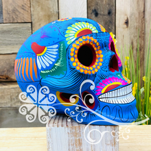Large Multicolor Hand Painted Sugar Skull  - Calaverita Guerrero