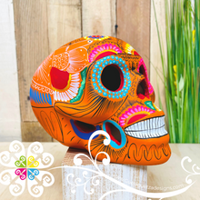Extra Large Multicolor Hand Painted Sugar Skull  - Calaverita Guerrero