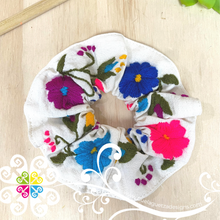 Embroider Flower Scrunchies