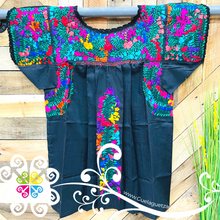 Large Multicolor Blusa San Antonino Fina - Embroider Women Top