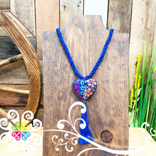 Royal Blue Yoselin Heart Necklace - Artisan Necklace