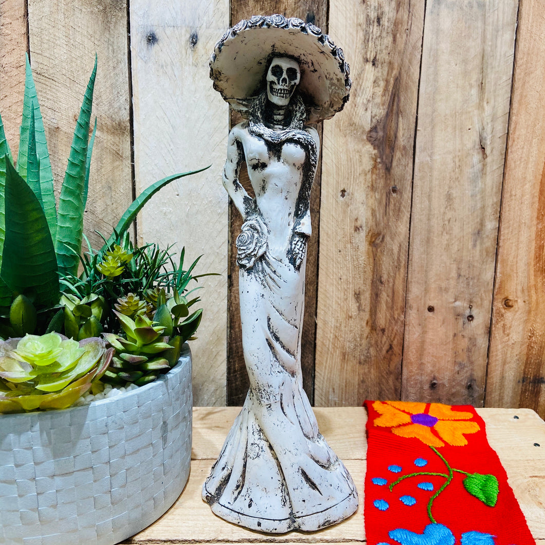 Large Catrina with Scarf - Day of the Dead Decoration Resin Statue