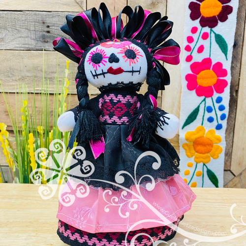 Pink Catrina Mexican Otomi Doll - Fina