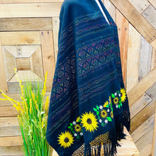 Sunflower Embroider Artisan Pedal Loom Shawl