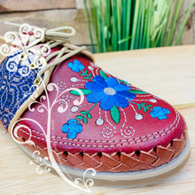 Embroider Loafers Artisan Leather Women Shoes - Purple Pedal Loom