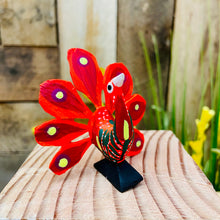 Mini Peacock Alebrije Handcarve Wood Decoration Figure