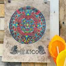 Medium Aztec Calendar Design - Amate Paintings