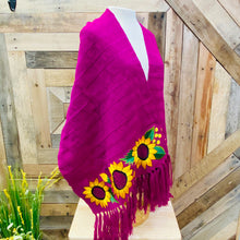 Sunflower Embroider Artisan Pedal Loom Shawl