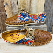 Blue Flower Mosaic - Loafers Artisan Leather Women Shoes