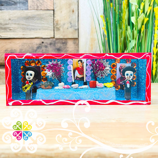 Red Mini Box Long Mexican Decor - Cajita Decorativa Barro Cocido